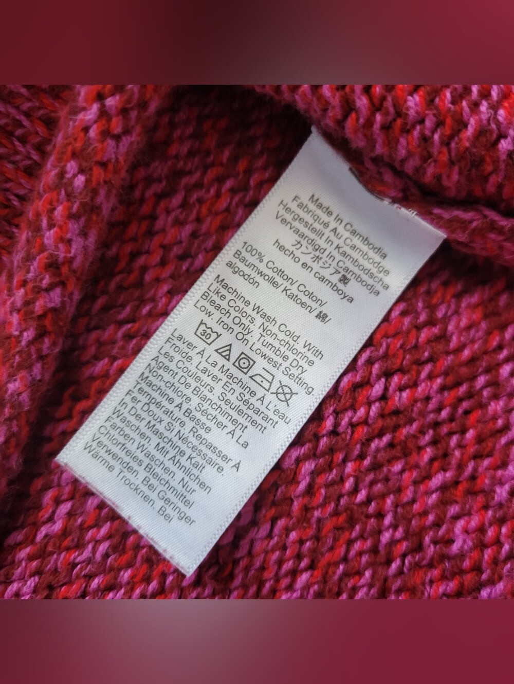 J. Crew 2025 Rollneck Sweater Marled Vintage Berry Pink Red Purple Cotton Small - Picture 7 of 8
